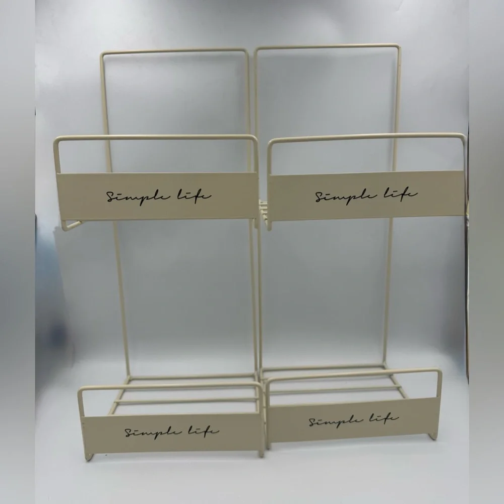 2 Tier Metal Hanging Purse Organizer‎ Rack Closet Door Handbag Holder Cream